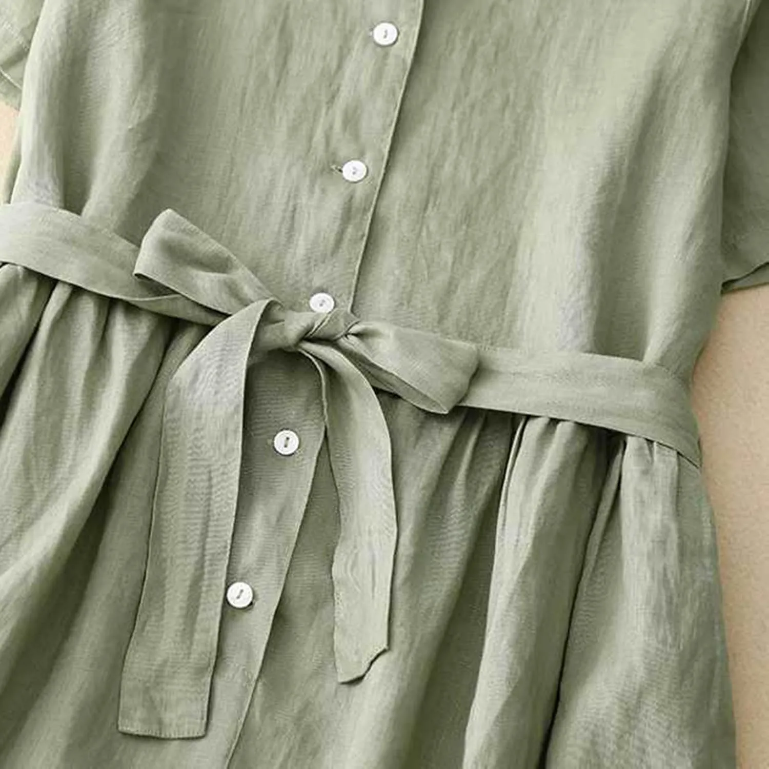 3/4 Sleeve Dresses for Women 2025 Vacation Cotton Linen Maxi Button Sundress Plus Size A Line Dress Trendy Maxi Dress
