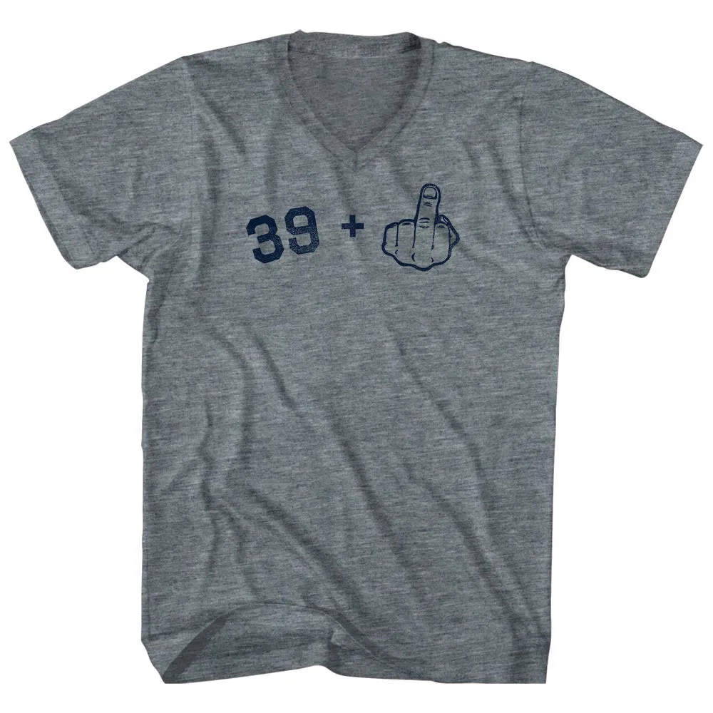 39   Middle Finger Tri-Blend V-neck Womens Junior Cut T-shirt
