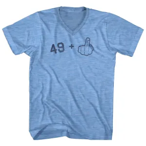 49   Middle Finger Adult Tri-Blend V-neck T-shirt