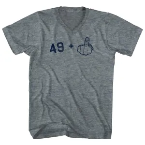 49   Middle Finger Tri-Blend V-neck Womens Junior Cut T-shirt