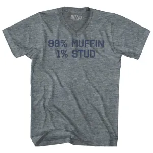 99% Muffin 1% Stud Adult Tri-Blend V-neck T-shirt