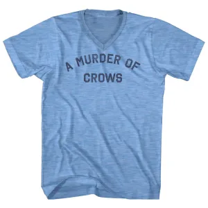 A Murder of Crows Adult Tri-Blend V-neck T-shirt