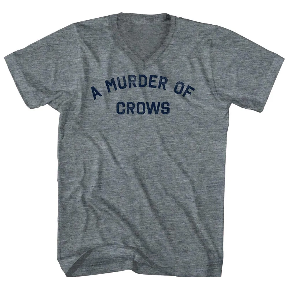 A Murder of Crows Tri-Blend V-neck Womens Junior Cut T-shirt