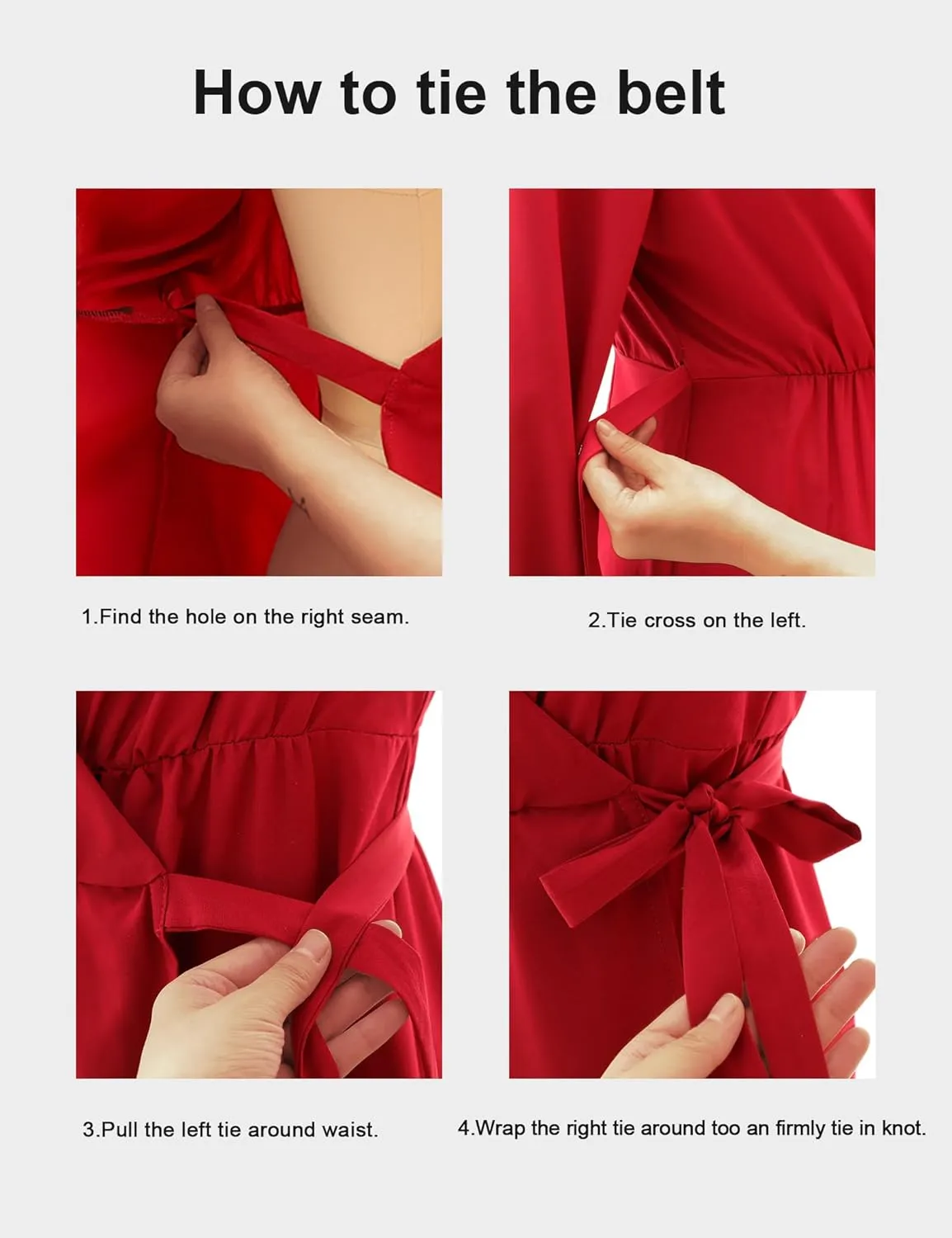 Amoretu Women Long Sleeve Cocktail Dress Elegant V Neck Mini Dress