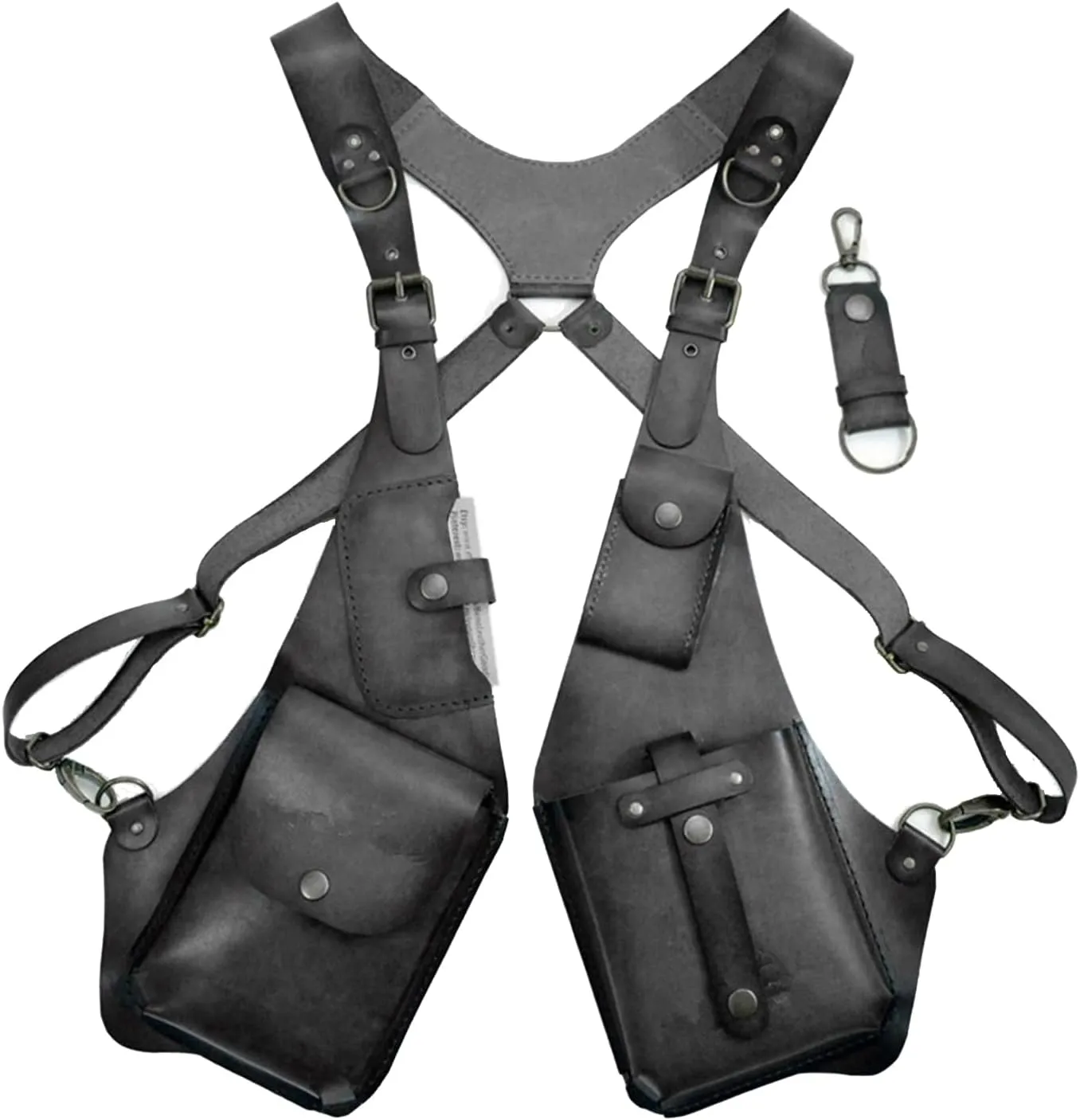 Anti Theft Harness for Men, Anti-Theft Harness Wallet for Men, Men Anti-Theft Underarm Shoulder Bag Adjustable PU Leather Strap Wallet Bag Outdoor Phone Bag (Black)