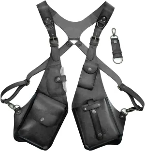 Anti Theft Harness for Men, Anti-Theft Harness Wallet for Men, Men Anti-Theft Underarm Shoulder Bag Adjustable PU Leather Strap Wallet Bag Outdoor Phone Bag (Black)