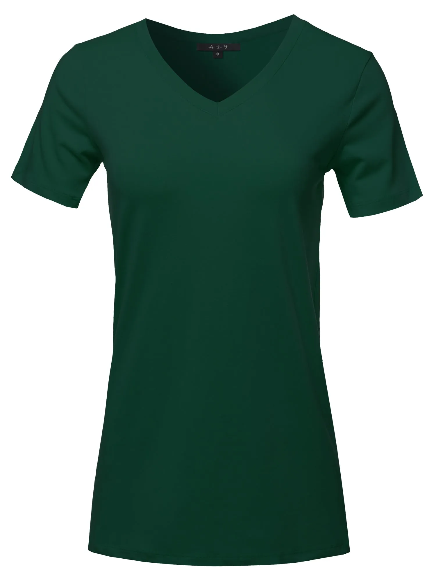 Basic Solid Premium Cotton Short Sleeve V-neck T Shirt Tee Tops