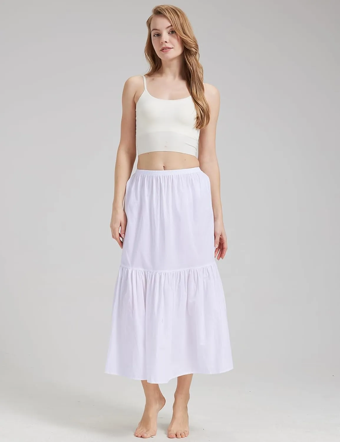 BEAUTELICATE Half Slip Skirt Extender 100% Cotton Vintage Underskirt