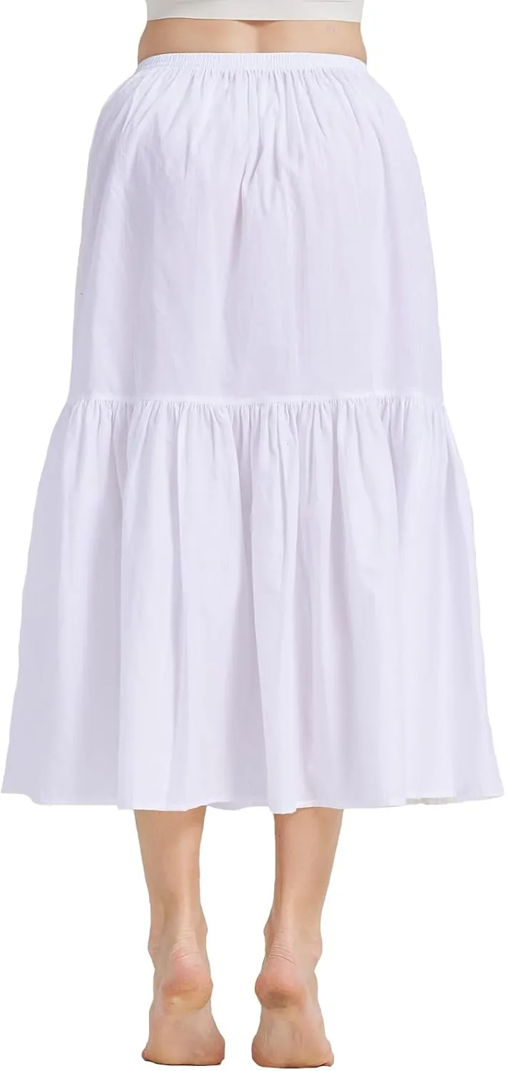 BEAUTELICATE Half Slip Skirt Extender 100% Cotton Vintage Underskirt
