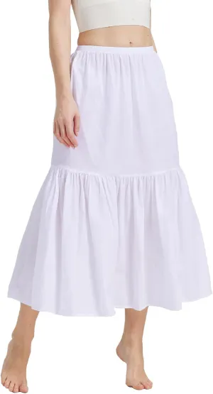 BEAUTELICATE Half Slip Skirt Extender 100% Cotton Vintage Underskirt