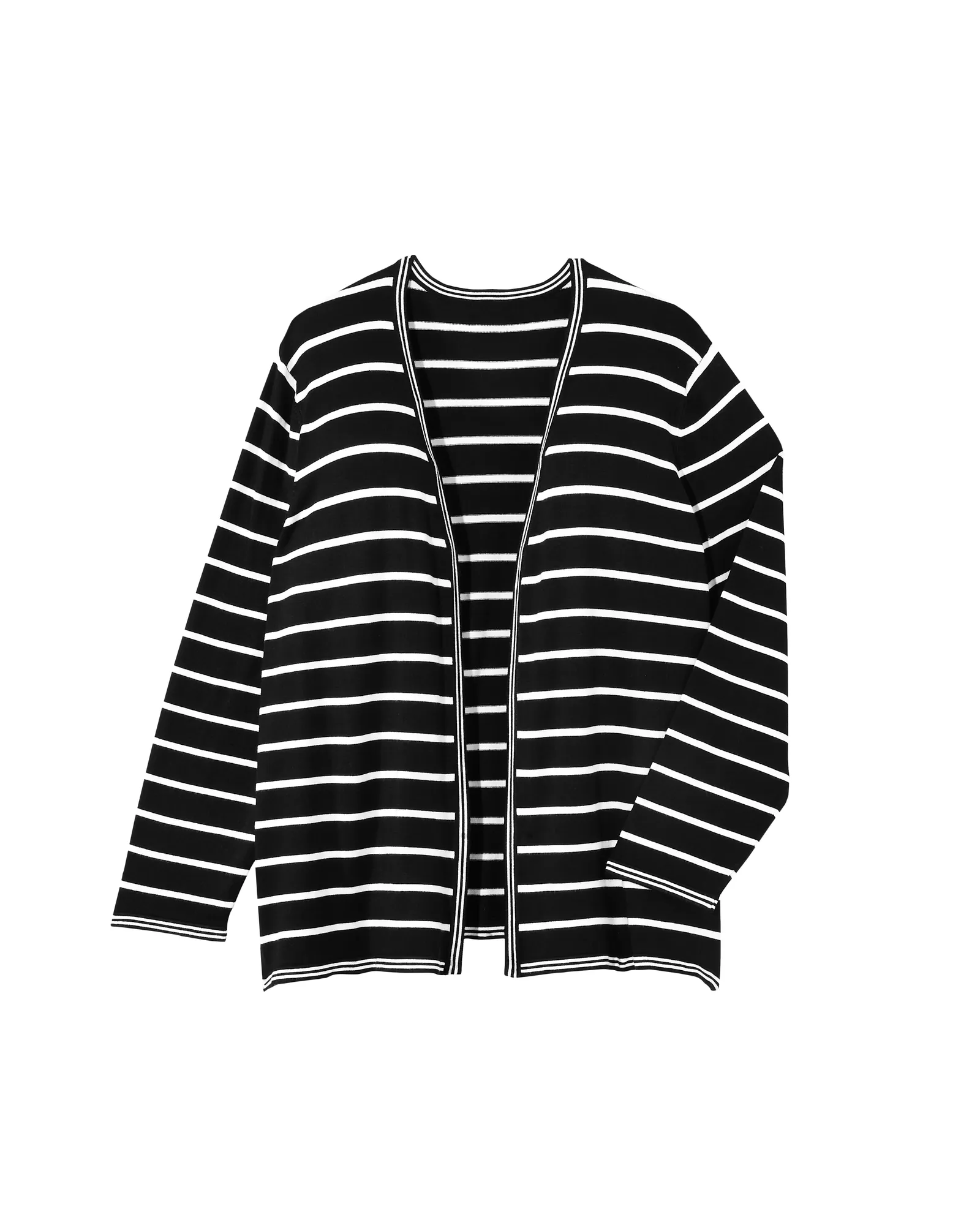 Becky Striped Cardigan | Black / White