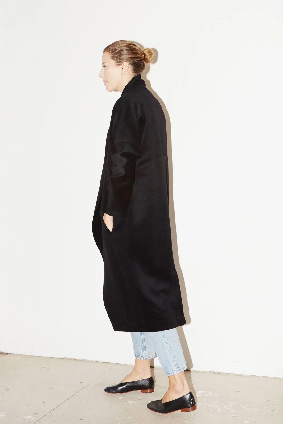 Black Escape Cashmere-Wool Blend Coat