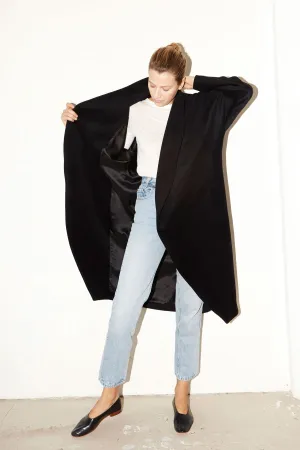 Black Escape Cashmere-Wool Blend Coat