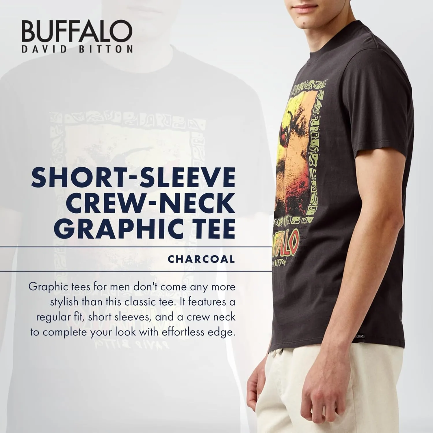 Buffalo David Bitton Men's Short Sleeve Crew Neck Graphic Tee