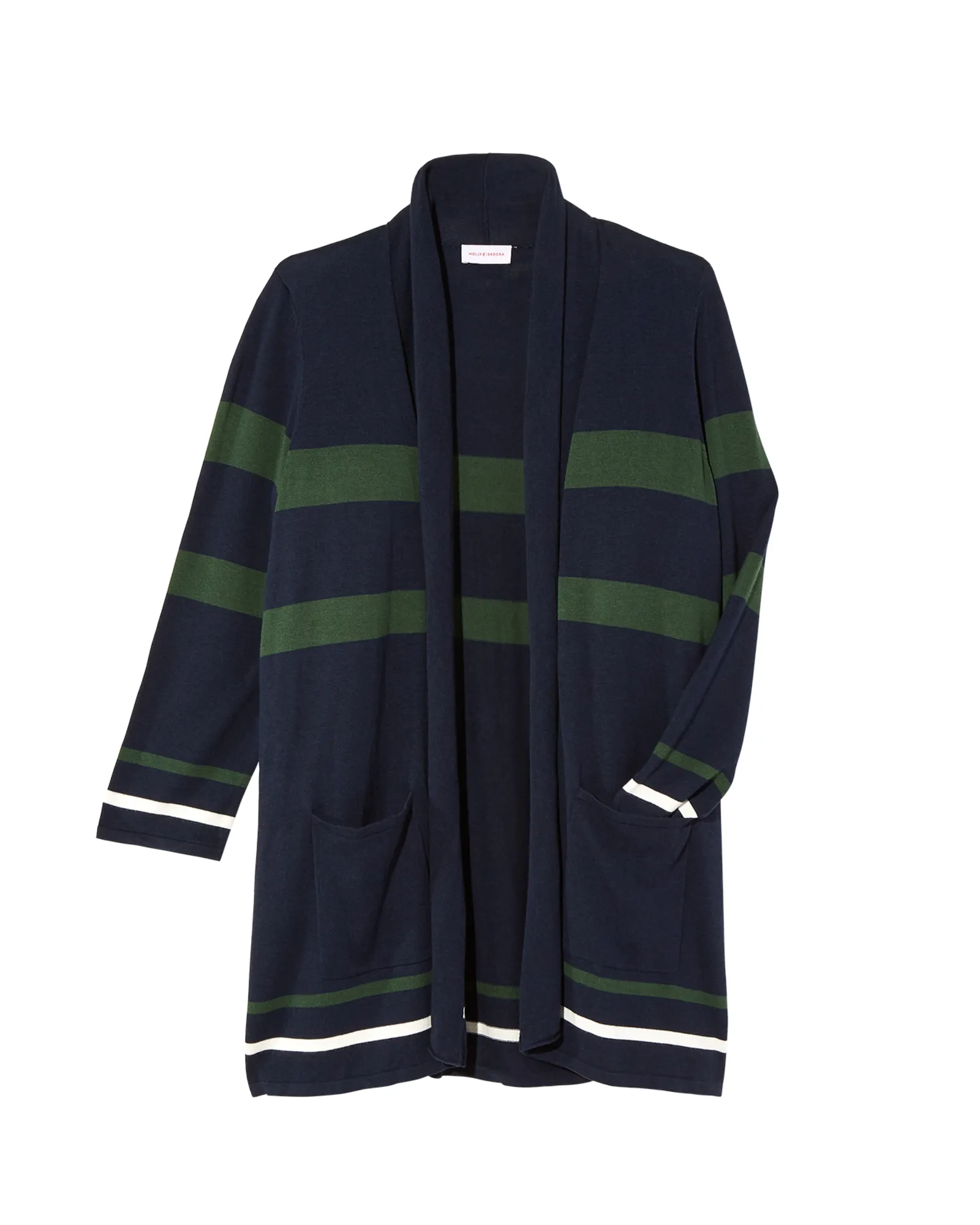Candy Stripe Cardigan | Navy / Forest Green