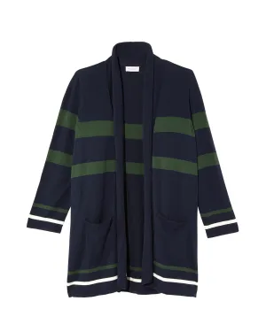 Candy Stripe Cardigan | Navy / Forest Green