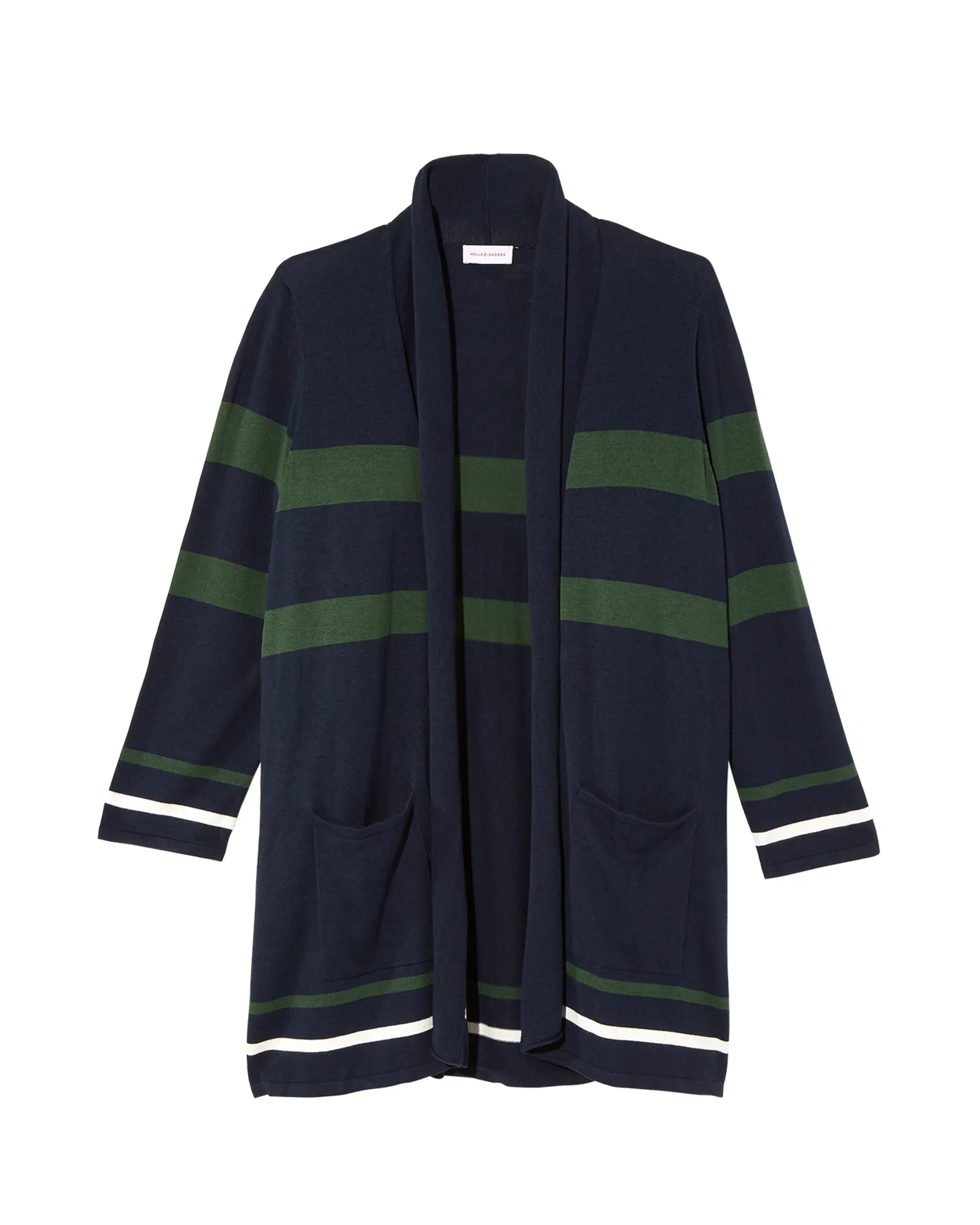 Candy Stripe Cardigan | Navy / Forest Green