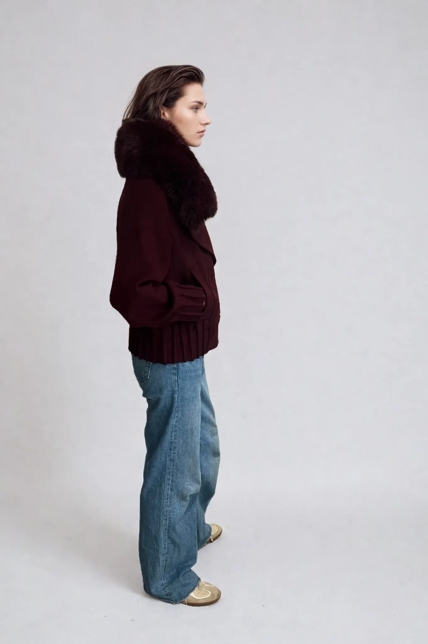 Celeste Cashmere Coat Merlot