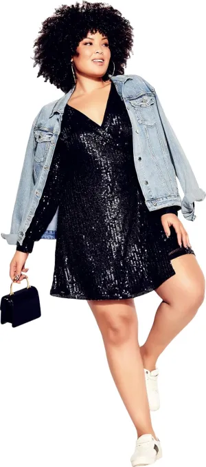 City Chic Women's Plus Size Party Glow Wrap Dress