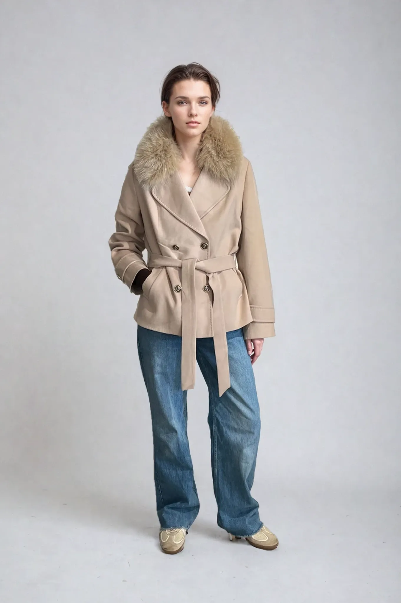 Claire Cashmere Coat Beige