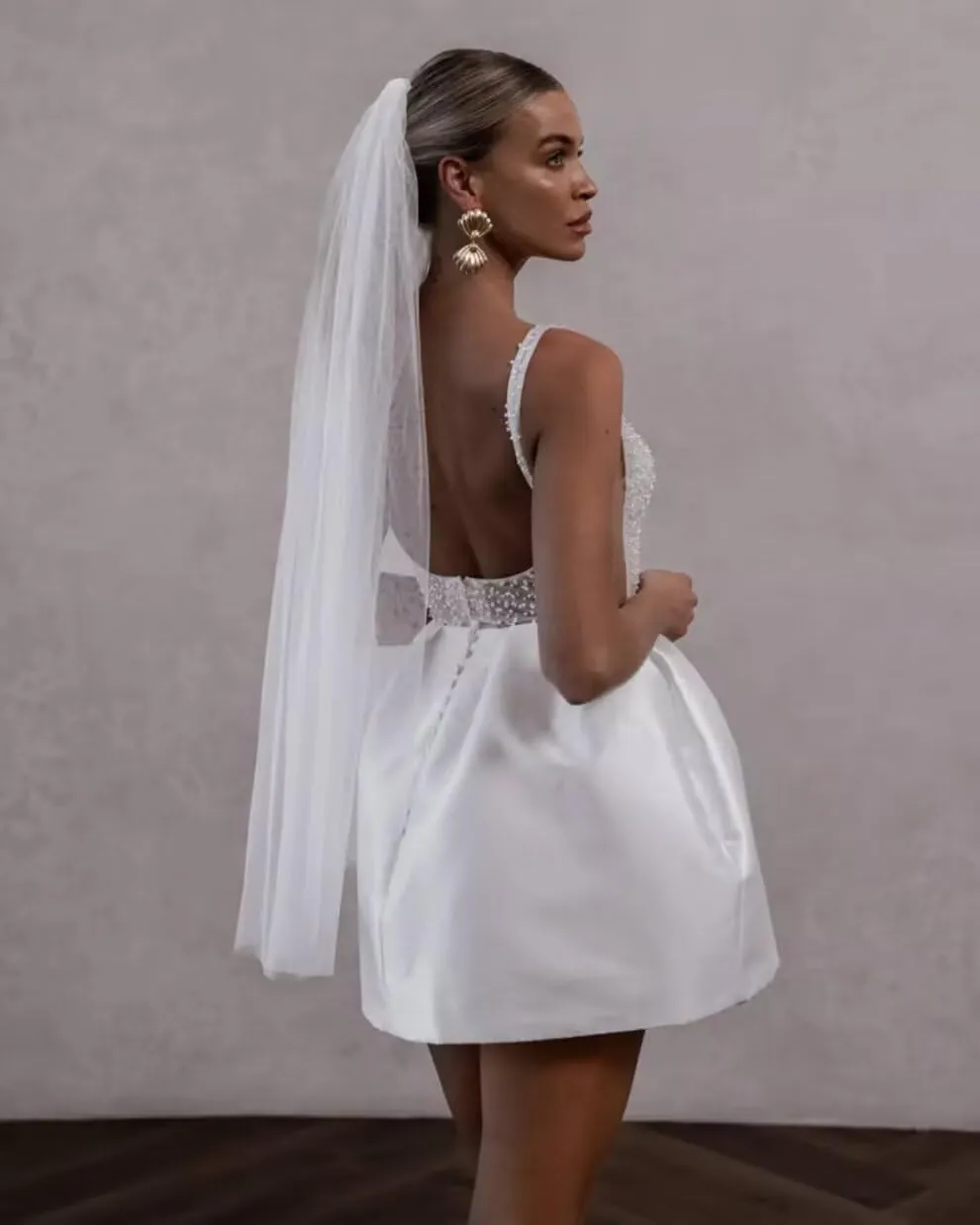Cudiew Short Wedding Dresses for Bride 2025 Mini Bridal Dress for Women 2025 Bridal Shower Dress for Wedding
