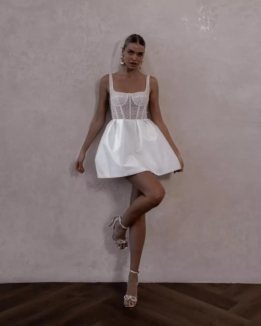 Cudiew Short Wedding Dresses for Bride 2025 Mini Bridal Dress for Women 2025 Bridal Shower Dress for Wedding