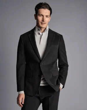Dark Grey Italian Moleskin Slim Fit Jacket