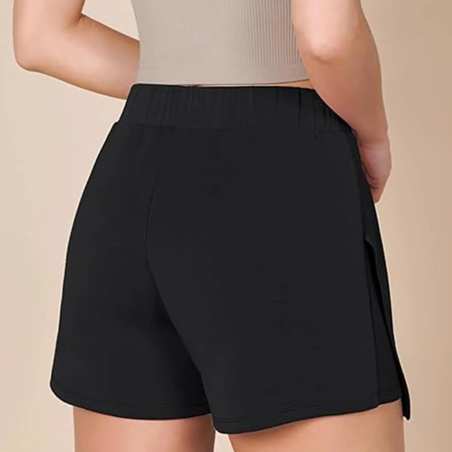 DDAPJ pyju Skorts for Woman High Waisted Pull On Trendy Casual Stretch Skirt with Shorts Asymmetrical Wrap Skort with Pocket