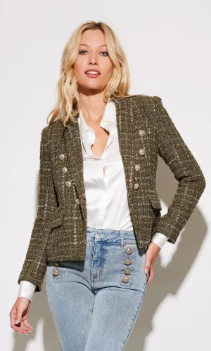DELILAH TWEED BLAZER - ARMY MULTI