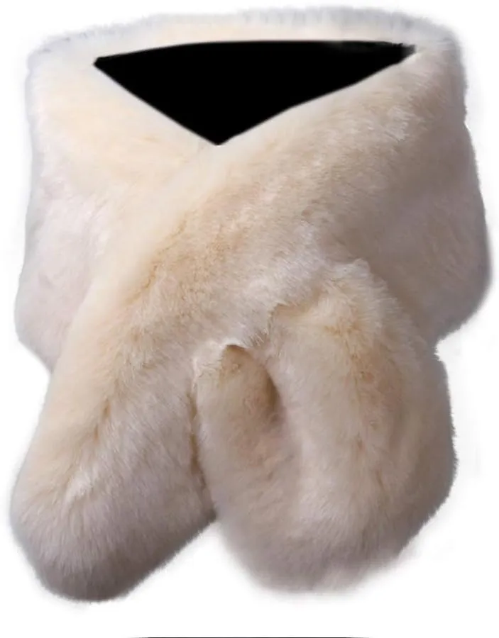 DJBM Women's Faux Fur Shawl Wraps Cloak Coat Sweater Cape for Evening Party