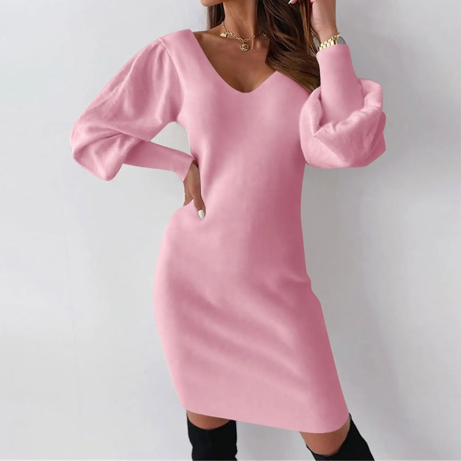 Dresses for Women Lace Crochet Sexy V Neck Backless Bodycon Lantern Sleeve A-Line Mini Dress 2025 Fashion Outfits