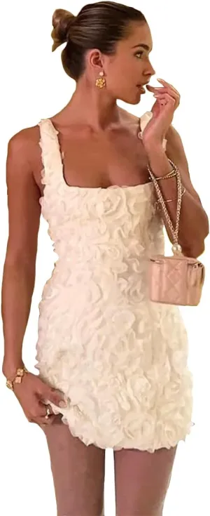 Fivsole 3D Flower Homecoming Dress for Teens 2025 Tulle Short Formal Cocktail Party Mini Dresses