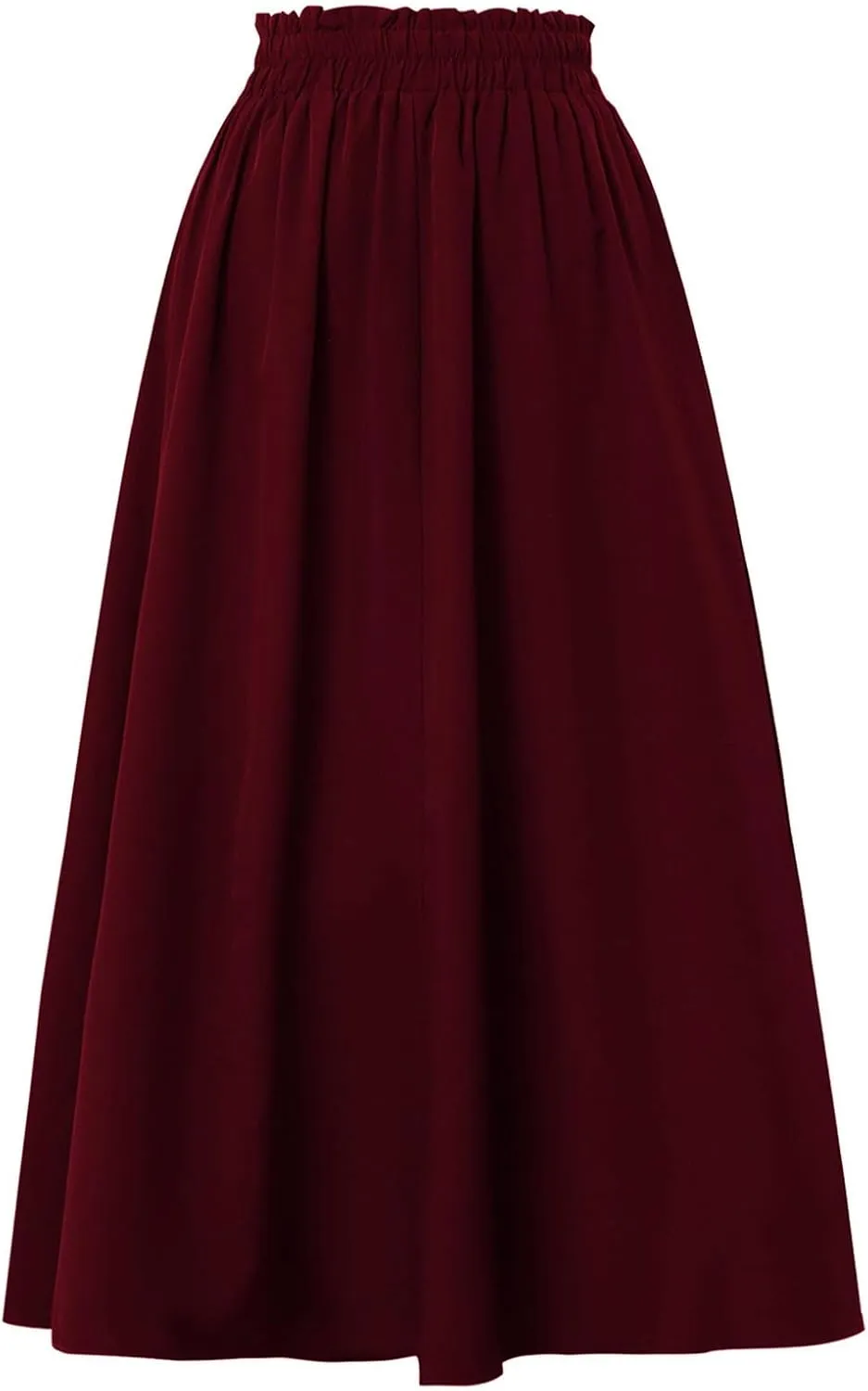 FlekmanArt Womens Maxi Skirt Summer Trendy Elastic High Waisted Boho Dress Casual Beach Flowy Swing Long Skirts with Pockets