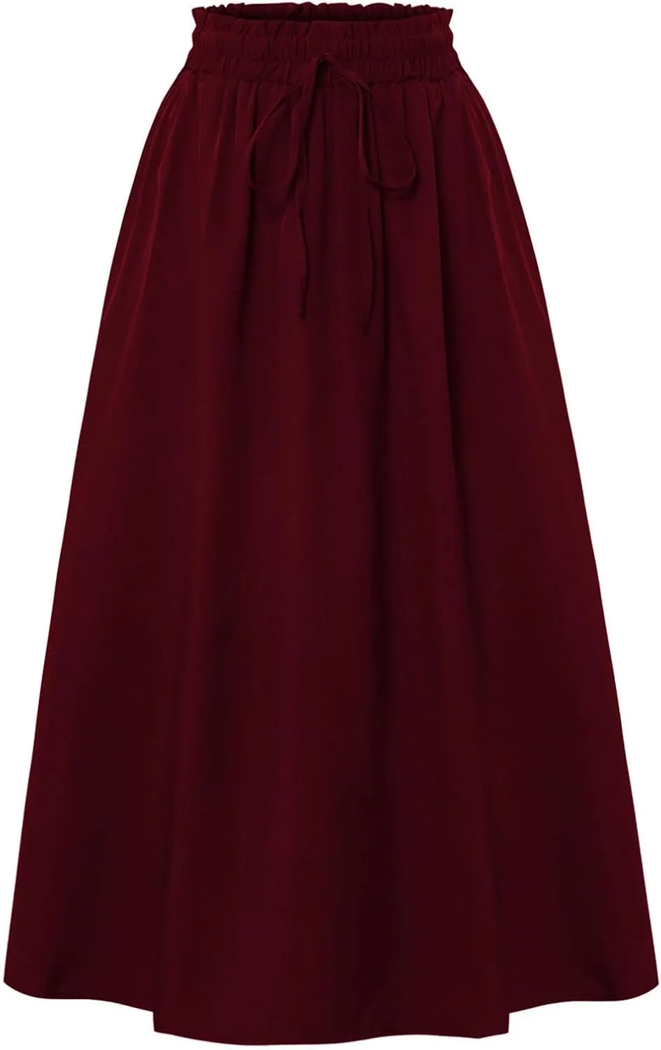 FlekmanArt Womens Maxi Skirt Summer Trendy Elastic High Waisted Boho Dress Casual Beach Flowy Swing Long Skirts with Pockets