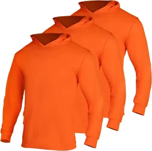 FONIRRA Safety High Visibility Long Sleeve T Shirt for Men 3 Pack Construction Work Shirts with Hood