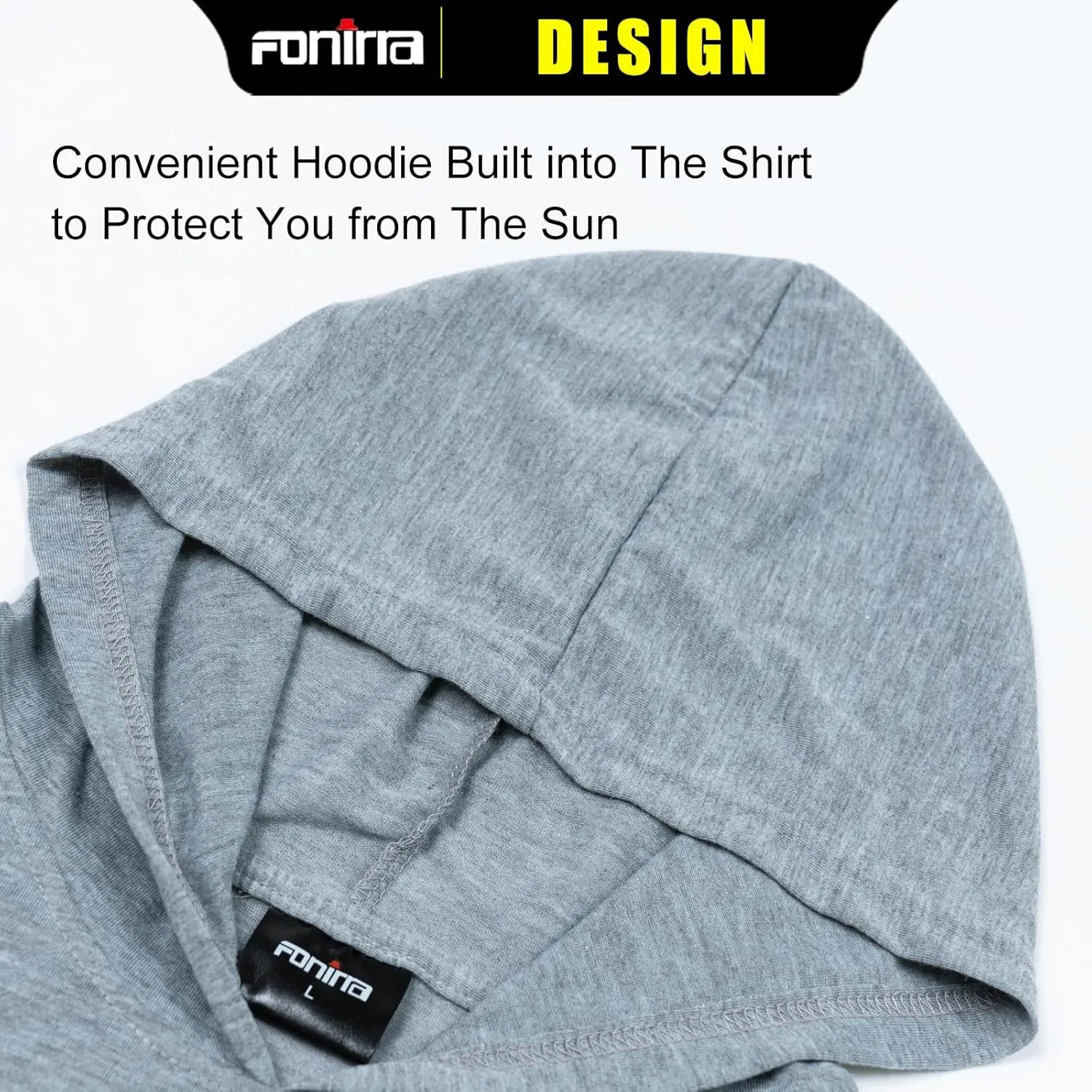 FONIRRA Safety High Visibility Long Sleeve T Shirt for Men 3 Pack Construction Work Shirts with Hood