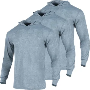 FONIRRA Safety High Visibility Long Sleeve T Shirt for Men 3 Pack Construction Work Shirts with Hood