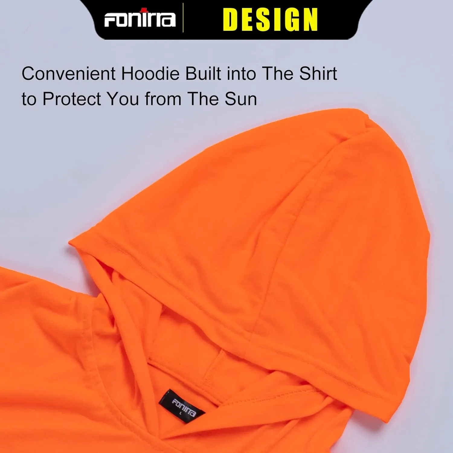 FONIRRA Safety High Visibility Long Sleeve T Shirt for Men 3 Pack Construction Work Shirts with Hood