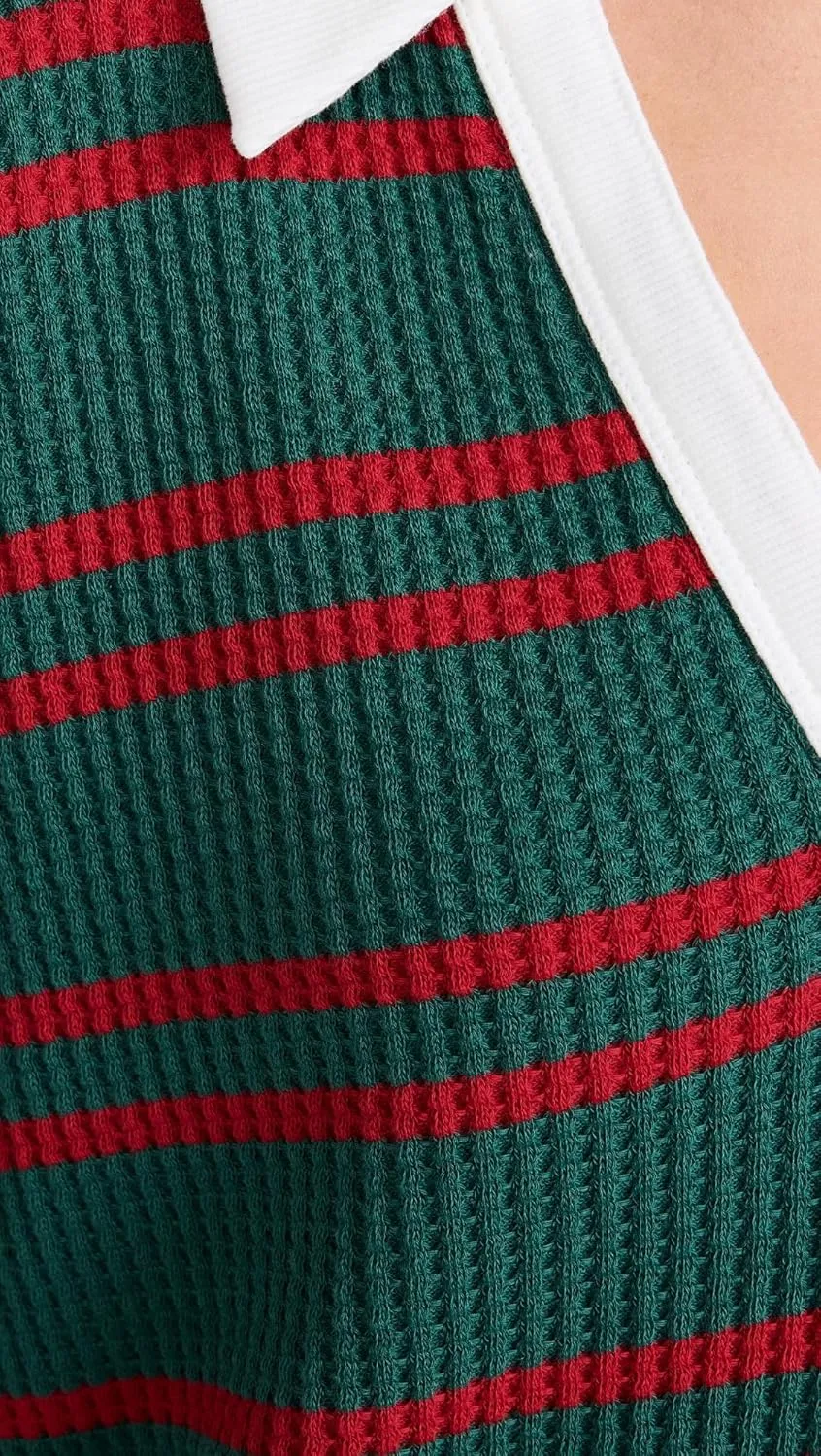 Free People Women's Striped Travis Polo