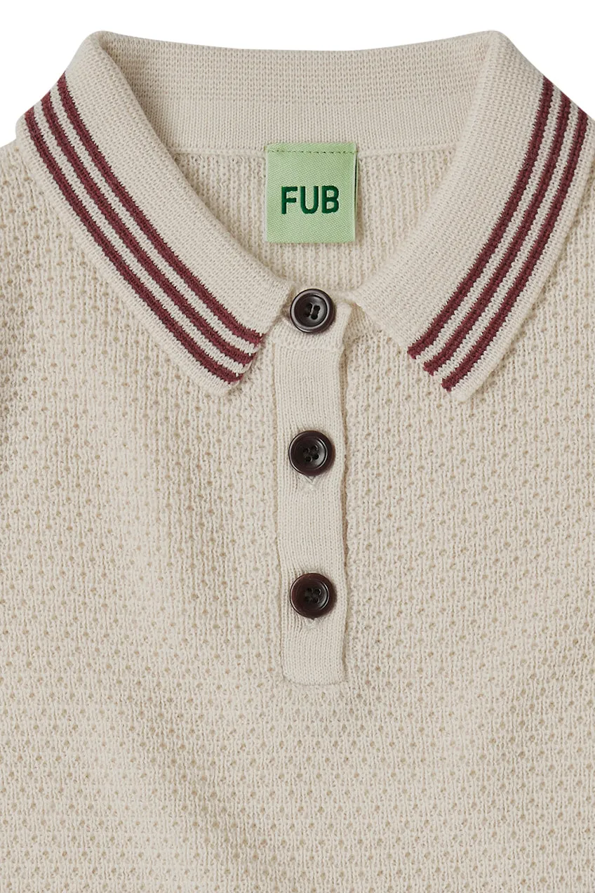Fub Merino Pique Polo - Off-white