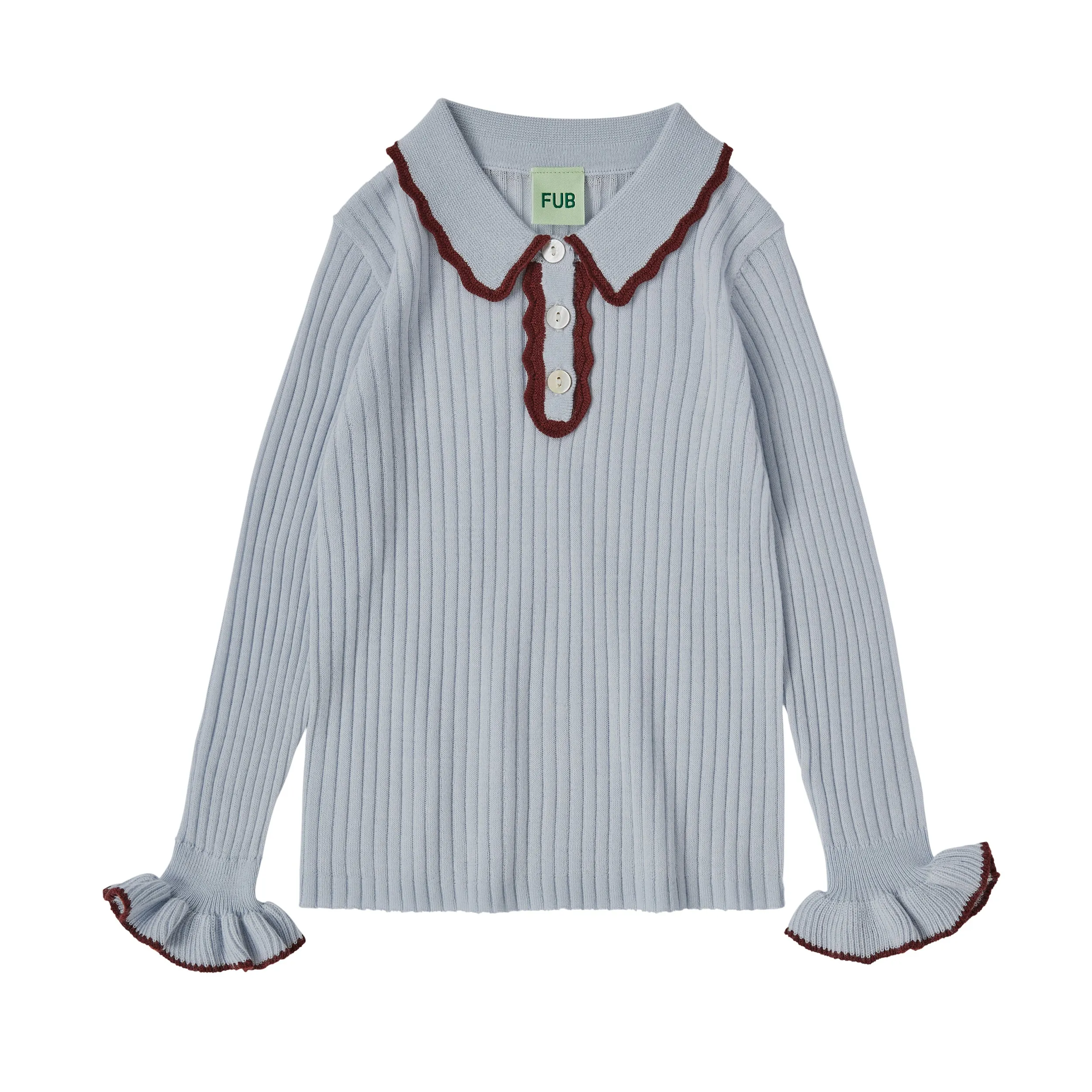 Fub Merino Rib Polo - Ice