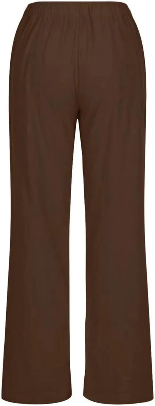 Gauze Pants for Women Casual Summer Casual Summer Wide Leg Boho Beach Pants Relaxed Loose Fit Elastic Lightweight Trousers
