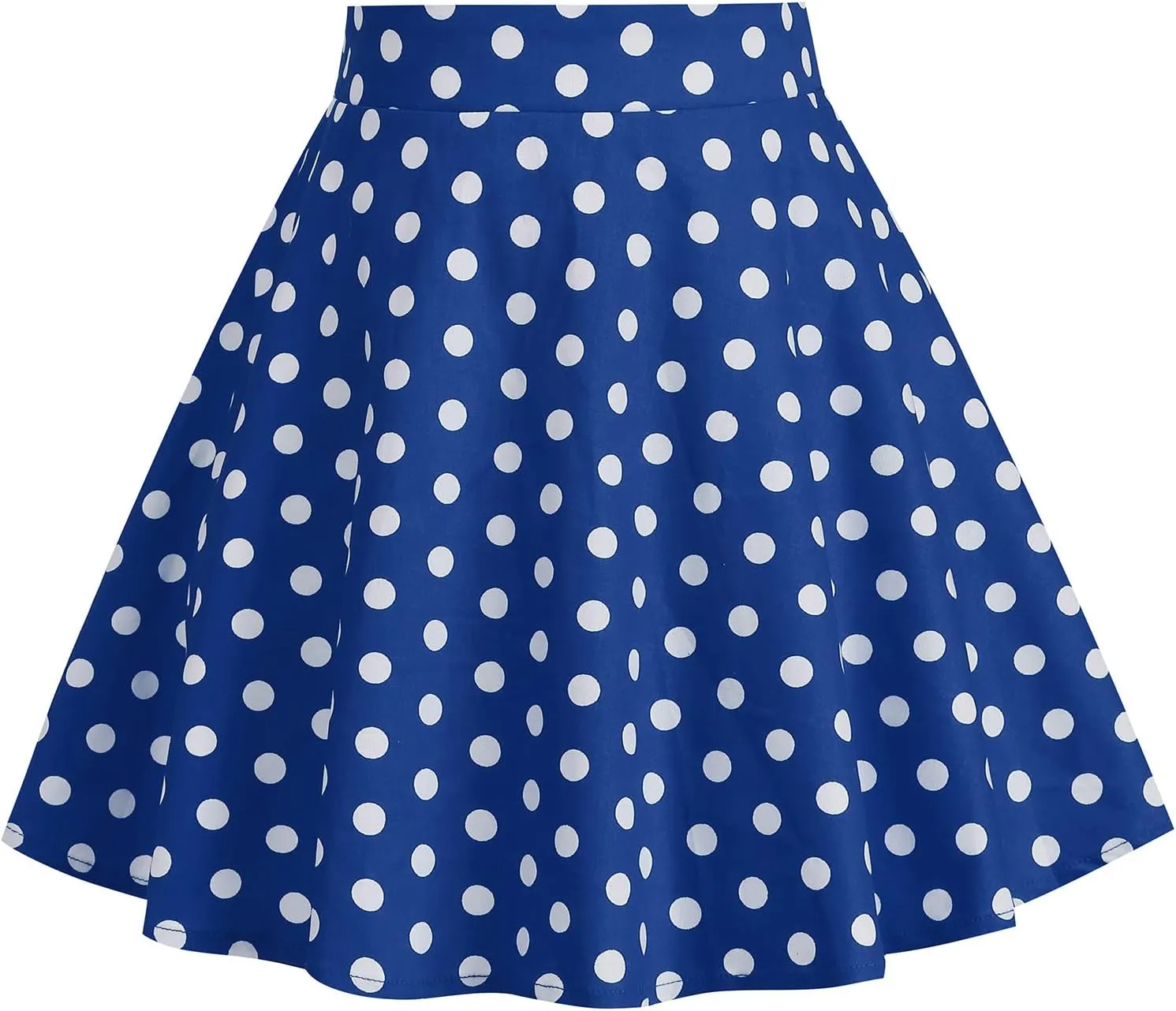 Girls Vintage Polka Dot Skirt 50s Flare A-Line Pleated 50's Full Circle Skirt 1950s Smock Waist Rockabilly Swing Party Skirts