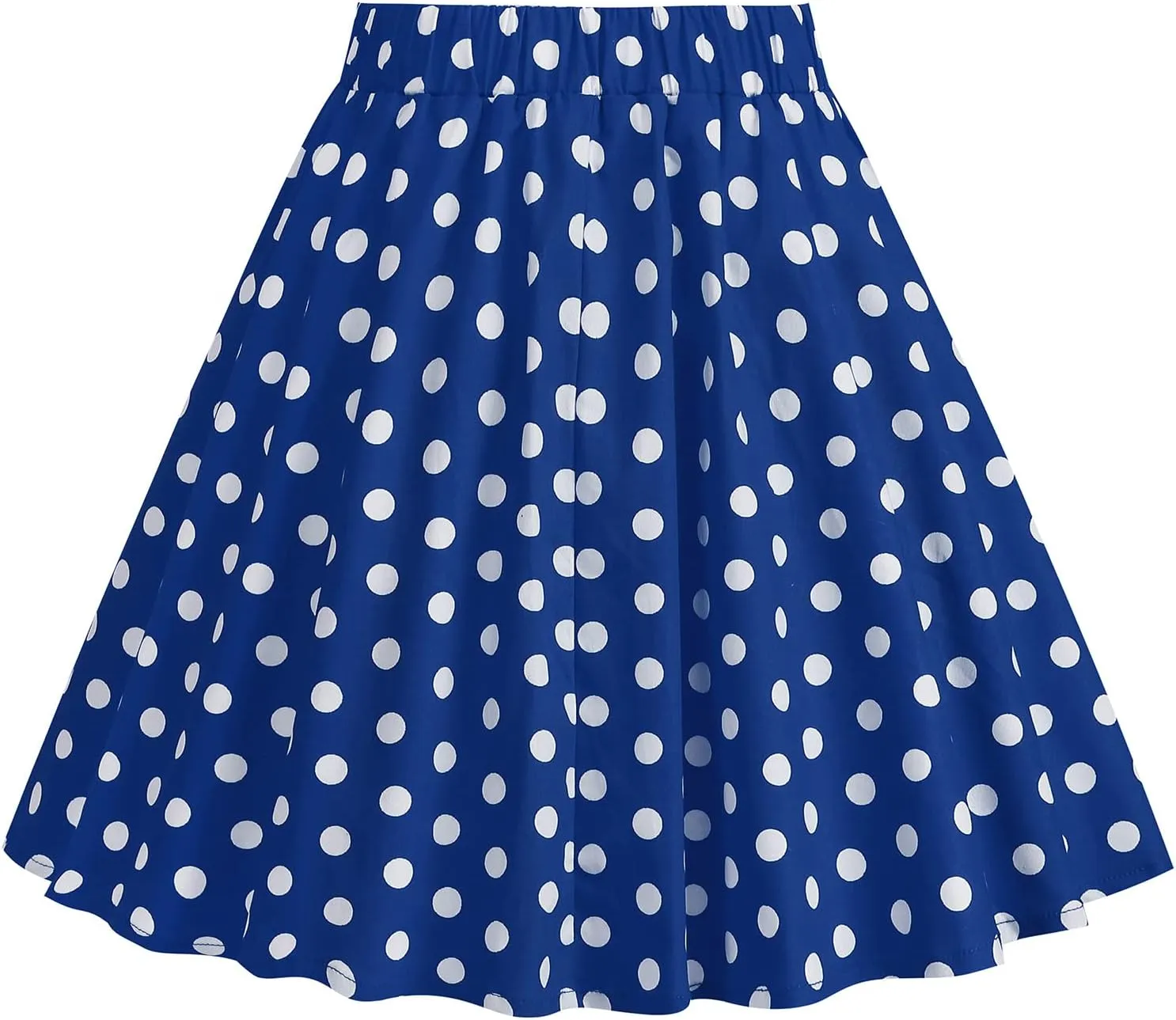 Girls Vintage Polka Dot Skirt 50s Flare A-Line Pleated 50's Full Circle Skirt 1950s Smock Waist Rockabilly Swing Party Skirts