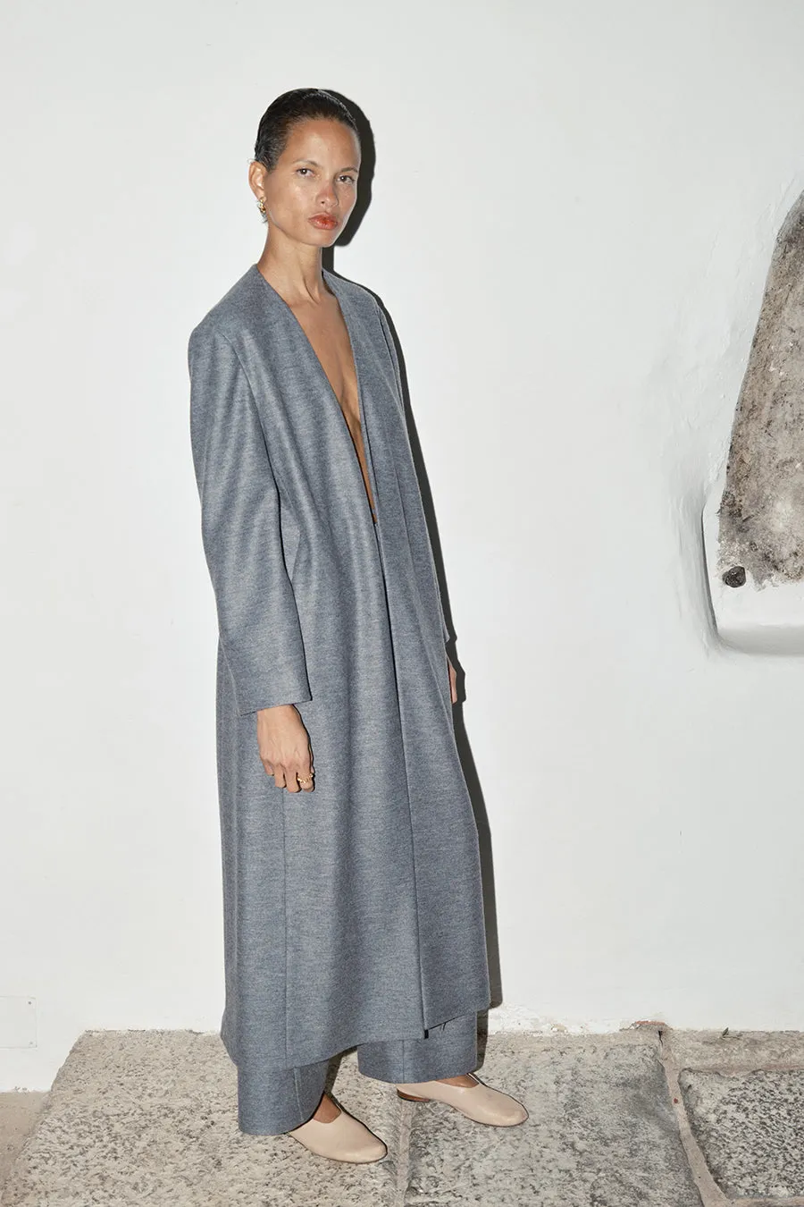 Granite Boiled Wool Cassia Coat