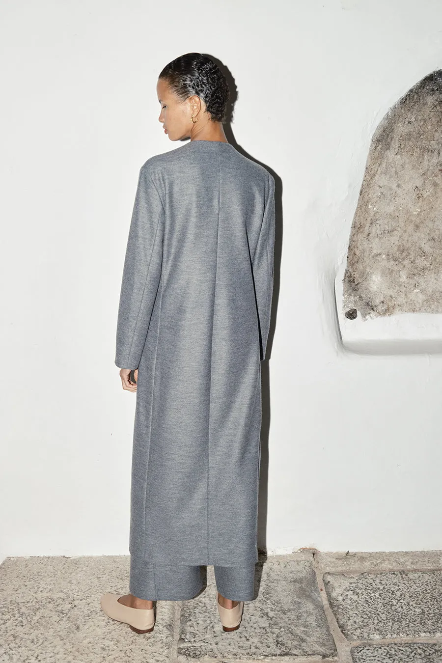 Granite Boiled Wool Cassia Coat