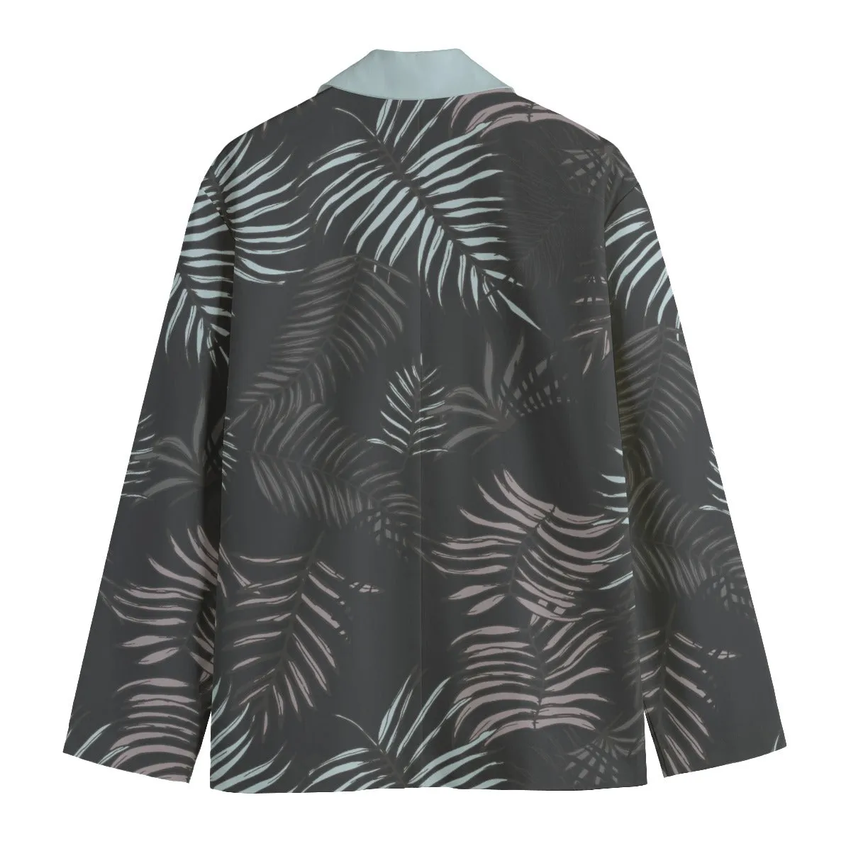 Hawaiian Vibes Printed Flat Lapel Collar Blazer