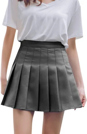 High Waisted Mini Skirts for Women Anti-Slip Lining A-Line Casual Skirts with Elastic Waist and Flowy Chiffon Fabric