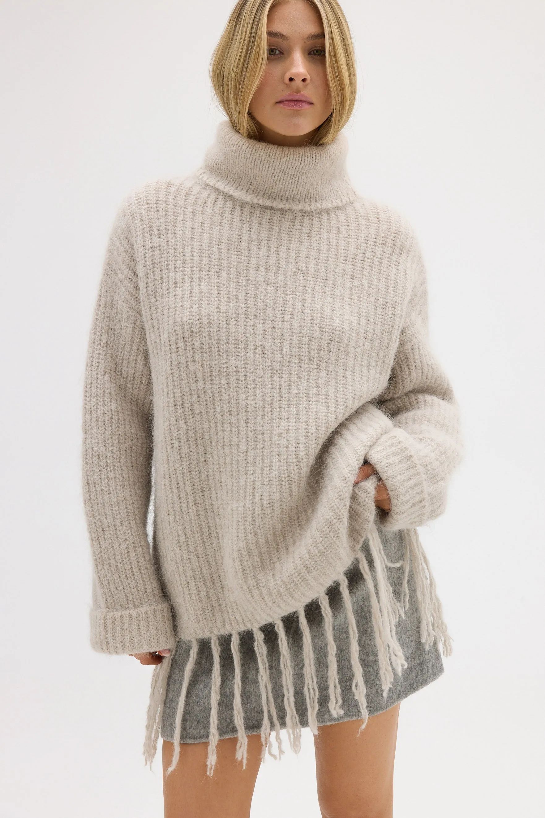 Isla Wool Skirt - Grey Marle