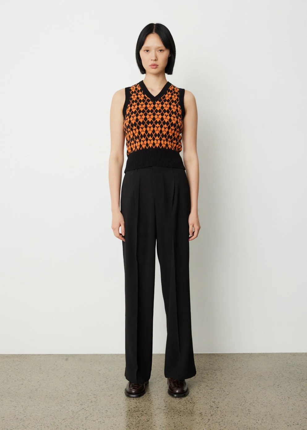 Jacquard V-Neck Vest